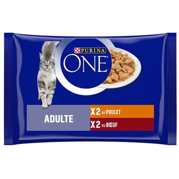 PURINA ONE Adult - Con pollo y vacuno (52 x 85 g)