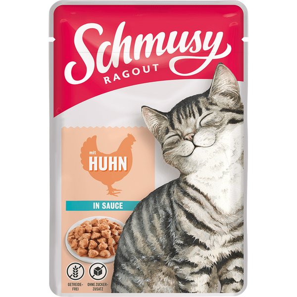Schmusy Ragout in Saus Kattenvoer 22 x 100 g - Kip