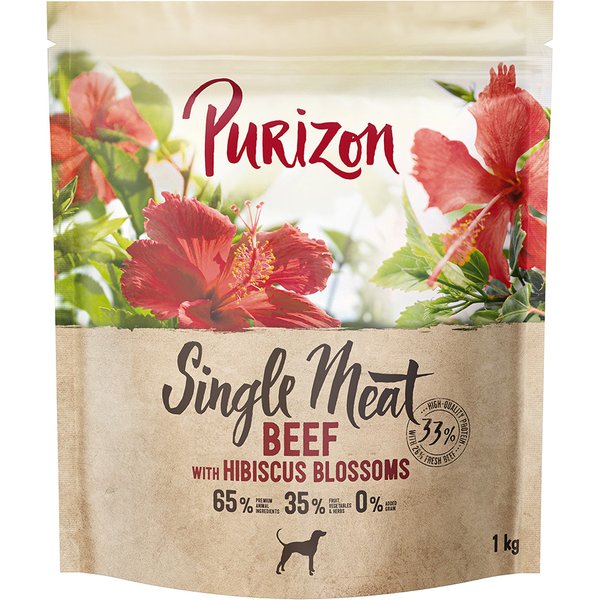 Purizon Single Meat vaca com flor de hibisco - 1 kg