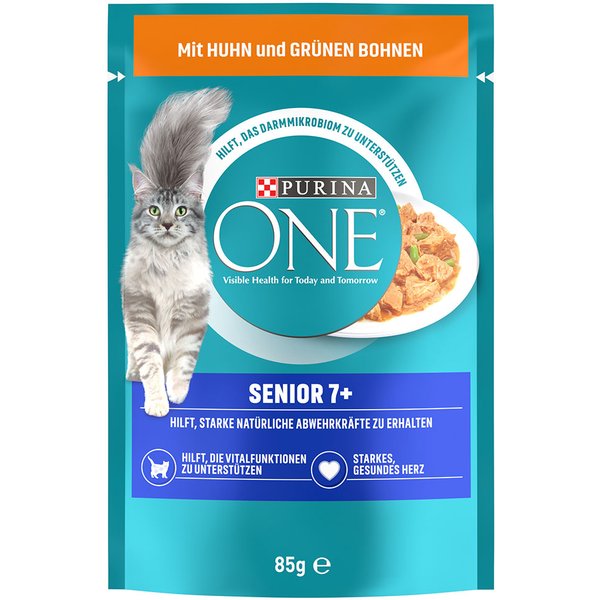 52x85g Senior 7+ Kip/Sperziebonen Purina ONE Kattenvoer