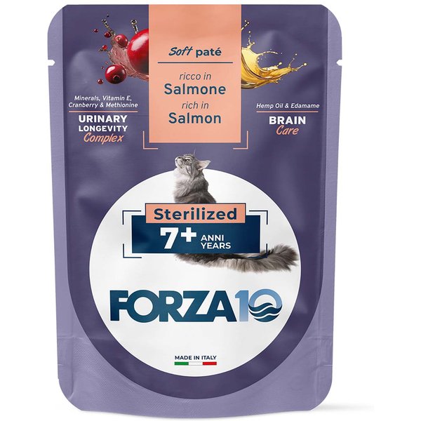 24x80g BOTANICAT FORZA10 Soft Paste Sterilized 7+ Jaar Rijk aan zalm Nat kattenvoer