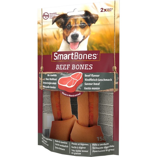 SmartBones ossos com carne de vaca para cães de porte médio - Pack económico: 2 x 2 uds.