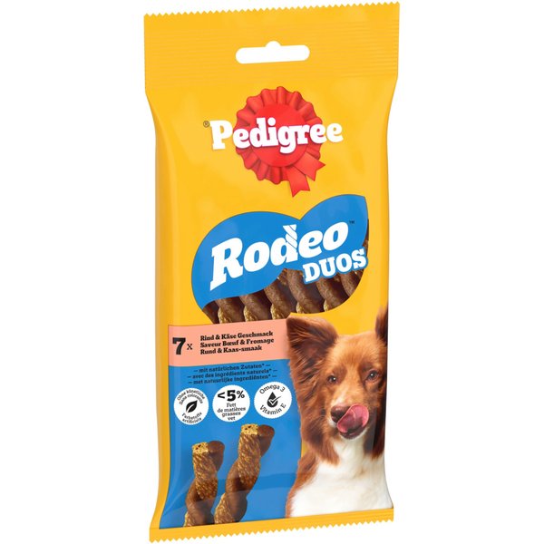 10x 7st Pedigree Rodeo Duos Rundvlees en Kaas Hondensnacks