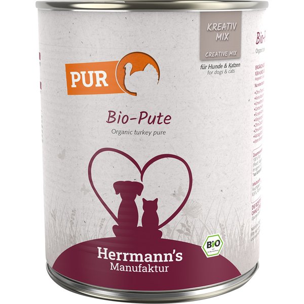 Herrmanns Carne pura / carne pura ecológica 24 x 800 g - Pack Ahorro - Pavo ecológico