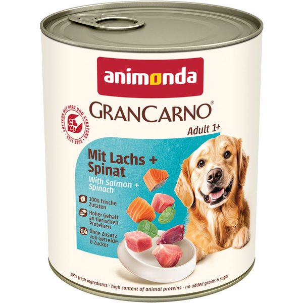 animonda GranCarno Original Adult 6 x 800 g - Salmón y espinacas