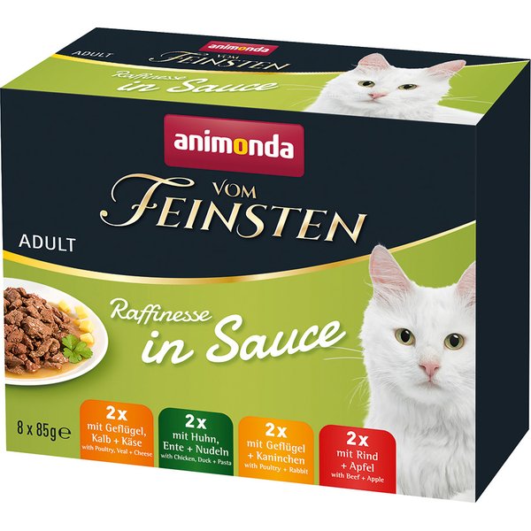 animonda vom Feinsten Adult Raffinesse em molho - pack misto - Pack misto 1 (4 variedades, 8 x 85 g)