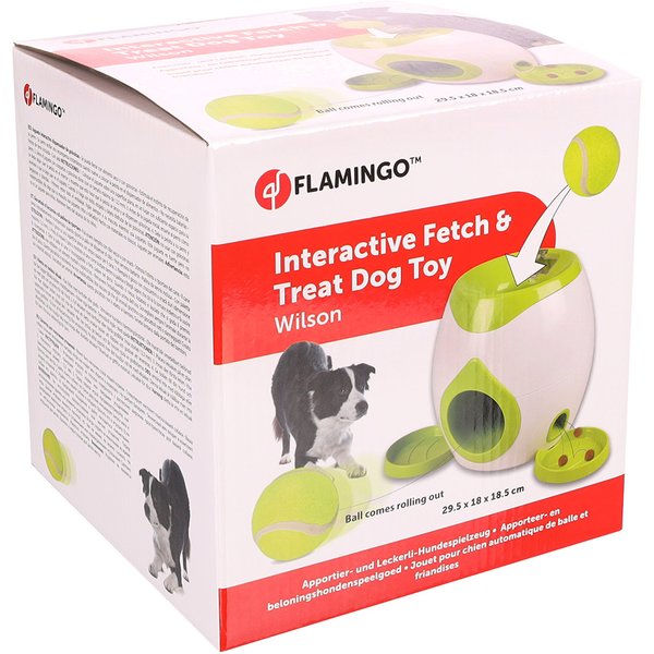 Flamingo Brinquedo interativo Fetch & Treat - 1 unidade (inclui bola de ténis)