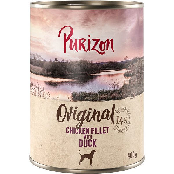 6x400g Purizon Original Adult Kipfilet met Eend, Wortelen en Bramen Honden Natvoer