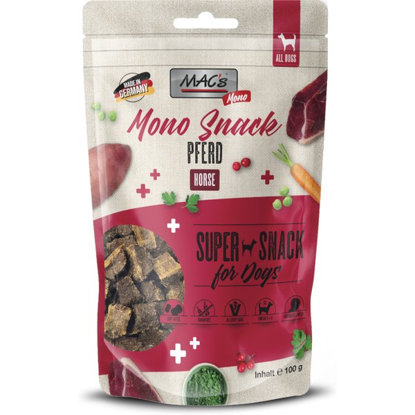 MAC´s Dog Mono Snack para cães - Pack económico: Cavalo 6 x 100 g