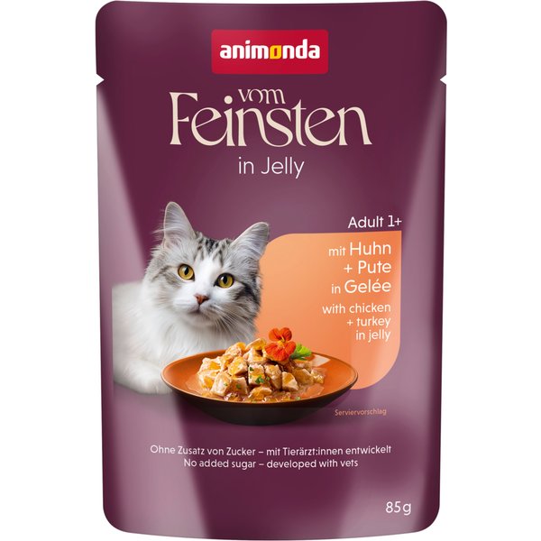 animonda Vom Feinsten Adult Raffinesse em gelatina 24 x 85 g - Rico em frango com peru