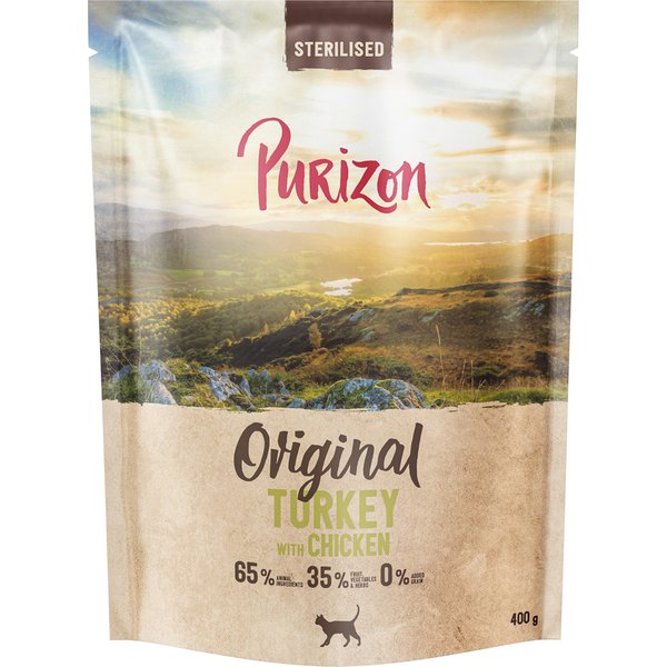 Purizon Sterilised Adult com peru e frango - sem cereais - NOVO: 400 g