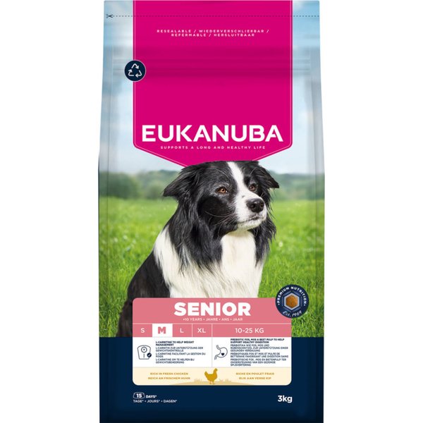 Eukanuba Premium Nutrition Senior Medium Breed Frango - 3 kg