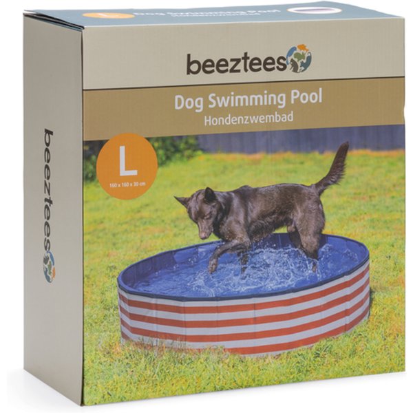 Beeztees Doggy Dip, rojo/blanco piscina para perros - Tamaño L: 160 x 30 cm (Diám x Al)