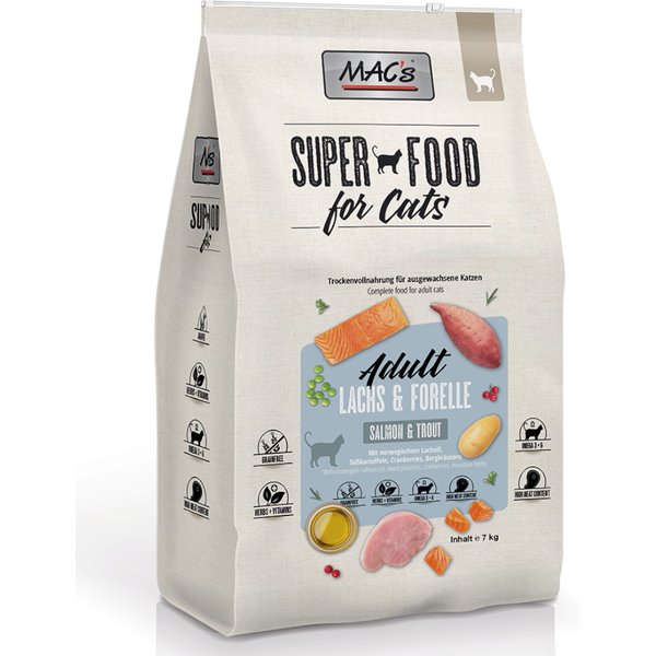 MAC's Cat Adult Zalm & Forel Kattenvoer - Dubbelpak 2 x 7 kg