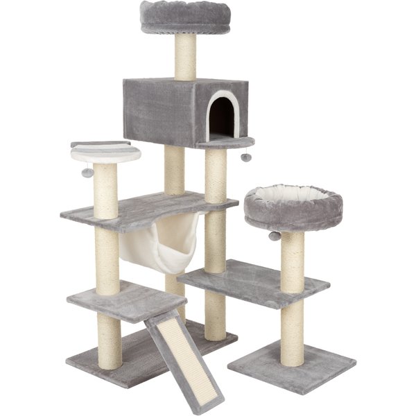 Rascador La Casita de Chocolate XXL para gatos - Gris, con rampa