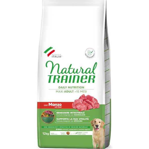 Natural Trainer Adult Maxi met rund - Dubbelpak: 2 x 12 kg