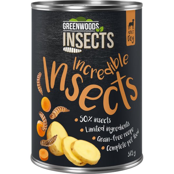 Greenwoods Insects Insecten met Aardappel en Wortel Hondenvoer 6 x 375 g