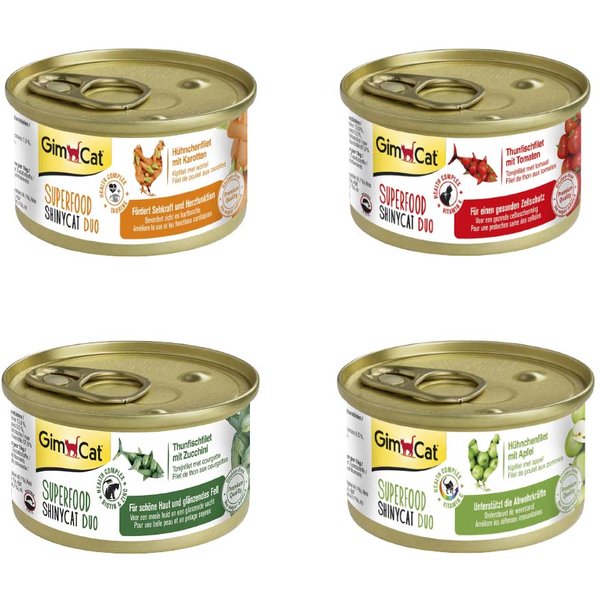6x70g Superfood ShinyCat Duo (4 soorten) GimCat Kattenvoer