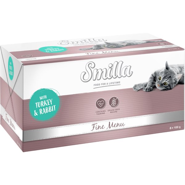 24x100g Kalkoen & Konijn Smilla Fine Menu Kattenvoer nat