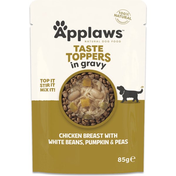 Applaws Taste Toppers in Saus 12 x 85 g Hondenvoer - Kip, Erwten, Pompoen & Witte Bonen