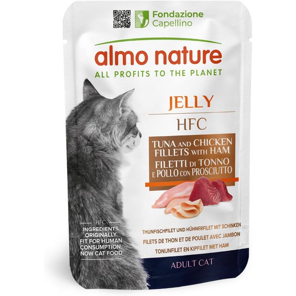 Almo Nature HFC Jelly Saquetas 6 x 55 g - Atum, frango e fiambre