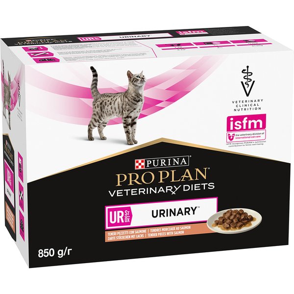 PURINA PRO PLAN Feline UR ST/OX Urinary Veterinary Diets com salmão - 10 x 85 g