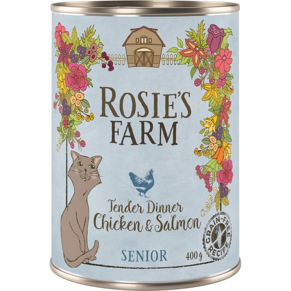 Voordeelpakket Rosie's Farm Senior 12 x 400 g Kattenvoer - Senior: Kip & Zalm