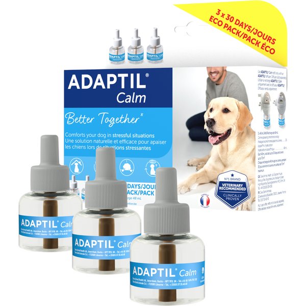 ADAPTIL Calm Difusor antiestrés para perros - Recambio 3 x 48 ml - Pack Ahorro