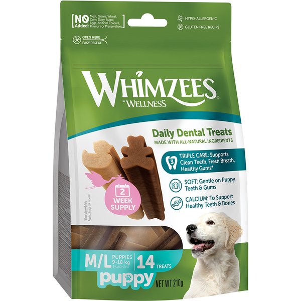 210g Whimzees Wellness Sticks voor puppy's maat M/L (14 stuks) hondensnacks