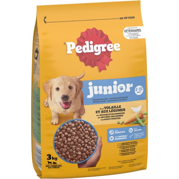 3 kg Pedigree Junior Gevogelte & Groente hondenvoer droog