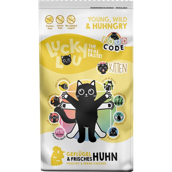 Voordeelpakket: 2x340g Lucky Lou Kitten Gevogelte & Kip droogvoer voor katten