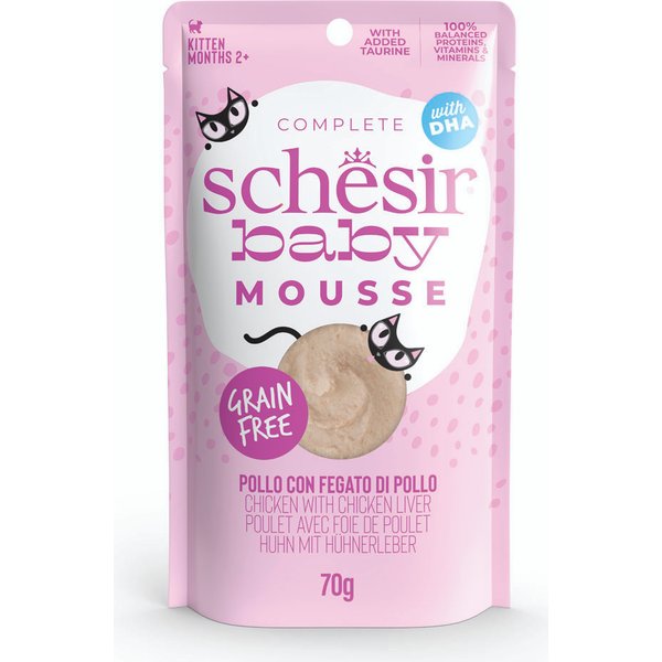 Schesir Baby Mousse 12 x 70 g - Pollo con hígado de pollo