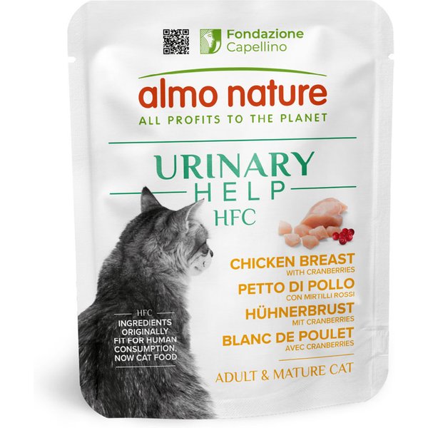 Almo Nature HFC Urinary Help 24 x 50 g - Pack Ahorro - Pechuga de pollo con arándanos