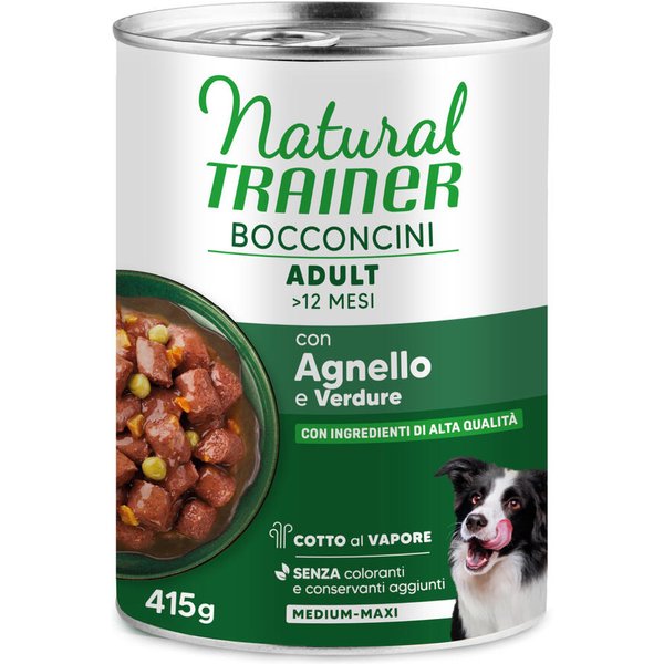 Natural Trainer bocaditos en salsa para perros en oferta: 9 + 3 latas ¡gratis! - Adult Medium & Maxi bocaditos en salsa Cordero (12 x 415 g)