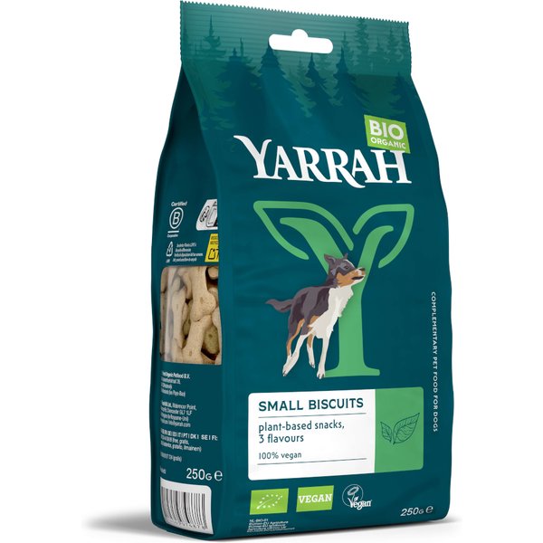 3x250g biologische vega hondenkoekjes voor kleinere honden Yarrah Hondenvoer