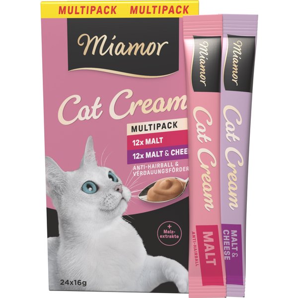 24x15g Cat Malt Cream & Mout-Kaas Multibox Miamor Kattensnacks