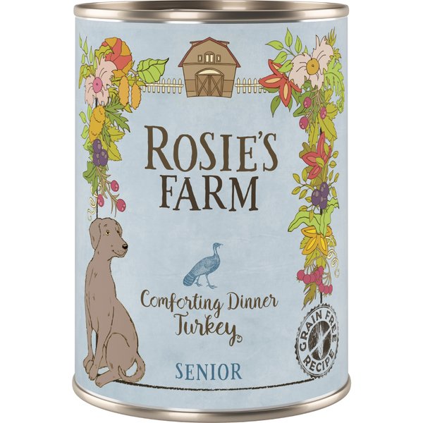 Rosie's Farm 24 x 400 g - Pack Ahorro - Senior, con pavo