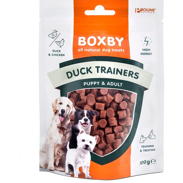 Boxby Duck Trainers snacks de treino para cães - Pack económico: 3 x 100 g