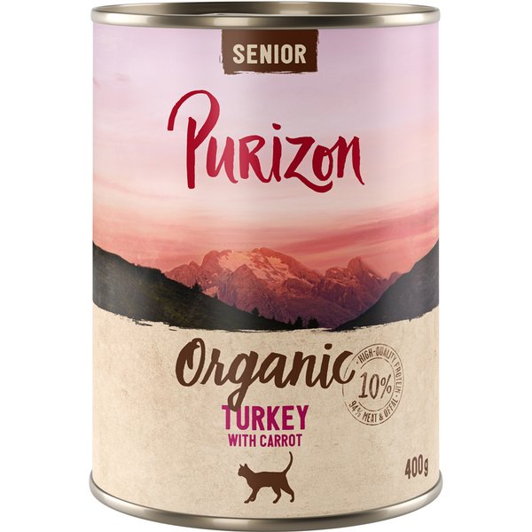 Purizon Organic 6 x 400 g - NIEUW Senior Kalkoen met Wortel