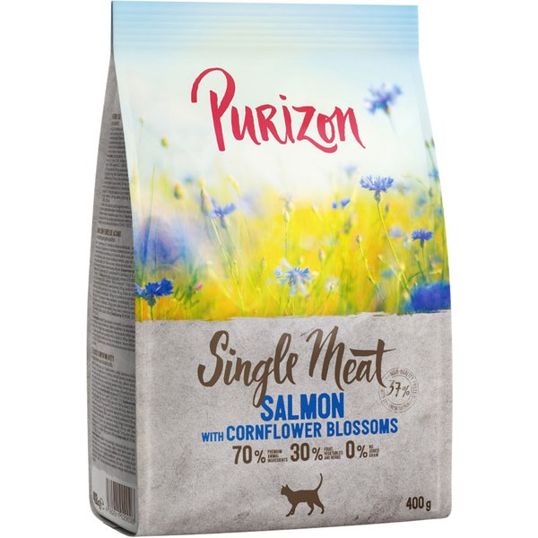 400g Single Meat Zalm met Korenbloembloesem Purizon Kattenvoer