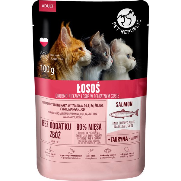 Voordeelpakket: 48x100g Pet Republic Feline zalm nat kattenvoer