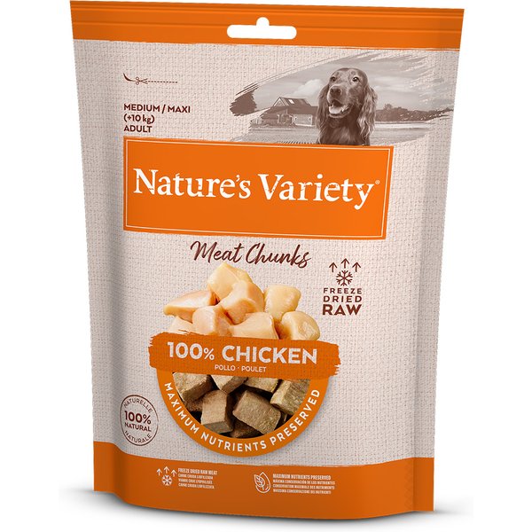 Nature's Variety Chunks Pedaços liofilizados para cães - Pack económico: frango (2 x 50 g)