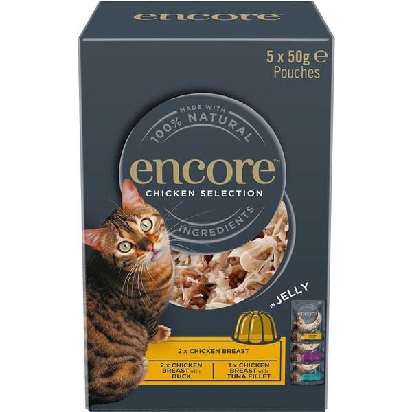Encore em gelatina em saquetas 20 x 50 g para gatos - Pack económico misto - Seleção de frango (3 variedades)