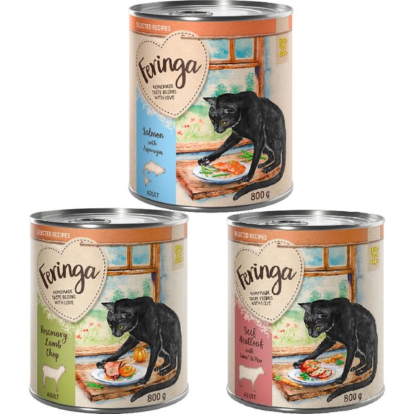 Feringa Selected Recipes 6 x 800 g - Pack misto: Cordeiro, Vaca, Salmão