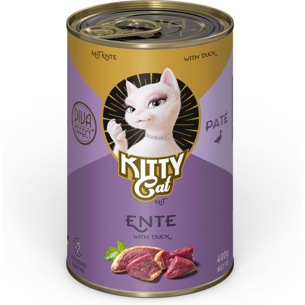 6x400g Kitty Cat Adult Pate Eend natvoer voor katten