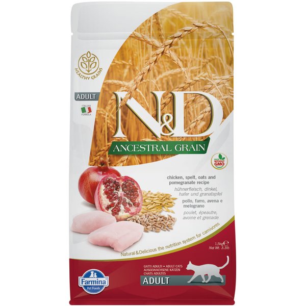 Farmina N&D Ancestral Grain Adult pollo y granada para gatos - 1,5 kg