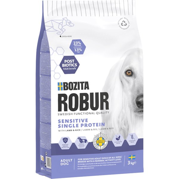 Bozita Robur Sensitive Single Protein com cordeiro e arroz - 3 kg