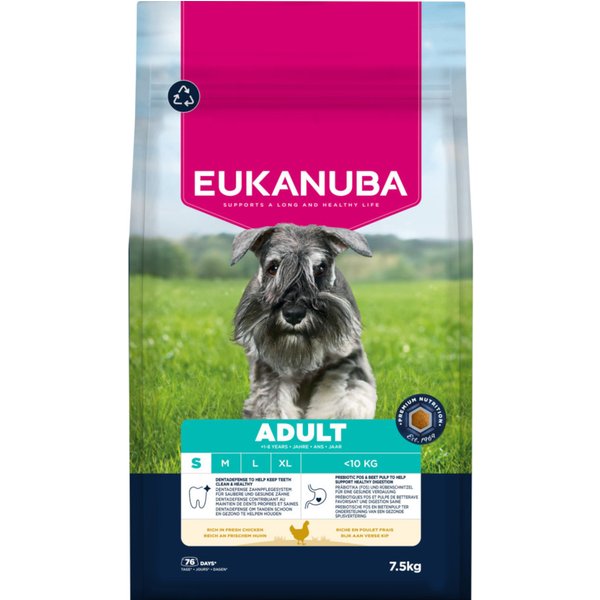 7,5kgEukanuba Premium Nutrition Adult Kleine rassen Kip Hondenvoer droog