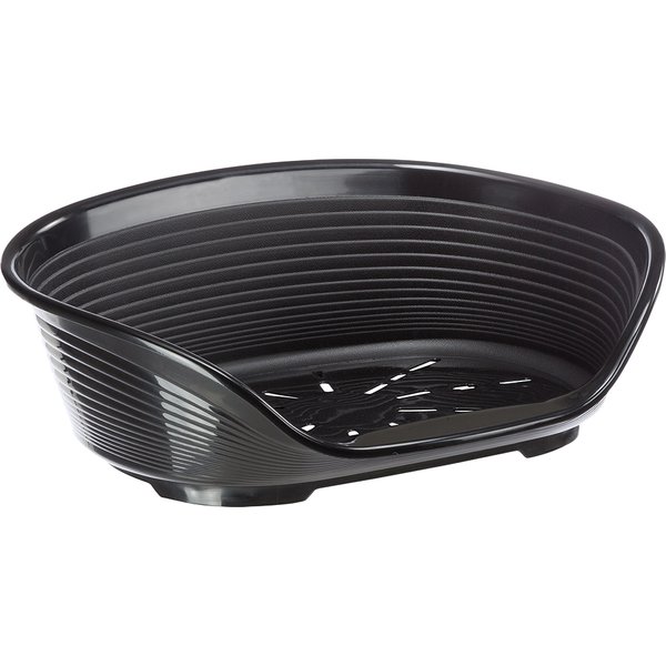 Ferplast Siesta Deluxe cesta de plástico preta para cães e gatos - Tamanho 8: C 82 cm x L 59,5 cm x A 25 cm