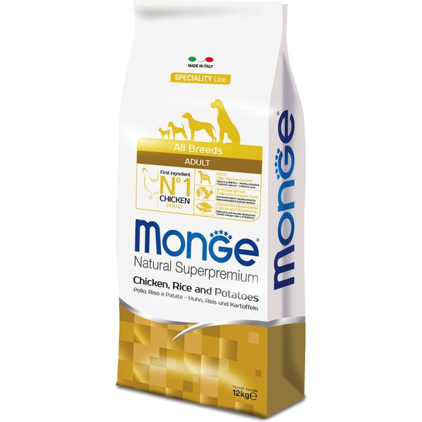 2x12kg All Breeds Adult Kip, Rijst & Aardappelen Monge Superpremium